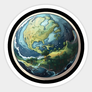 Fantasy Earth Globe Sticker